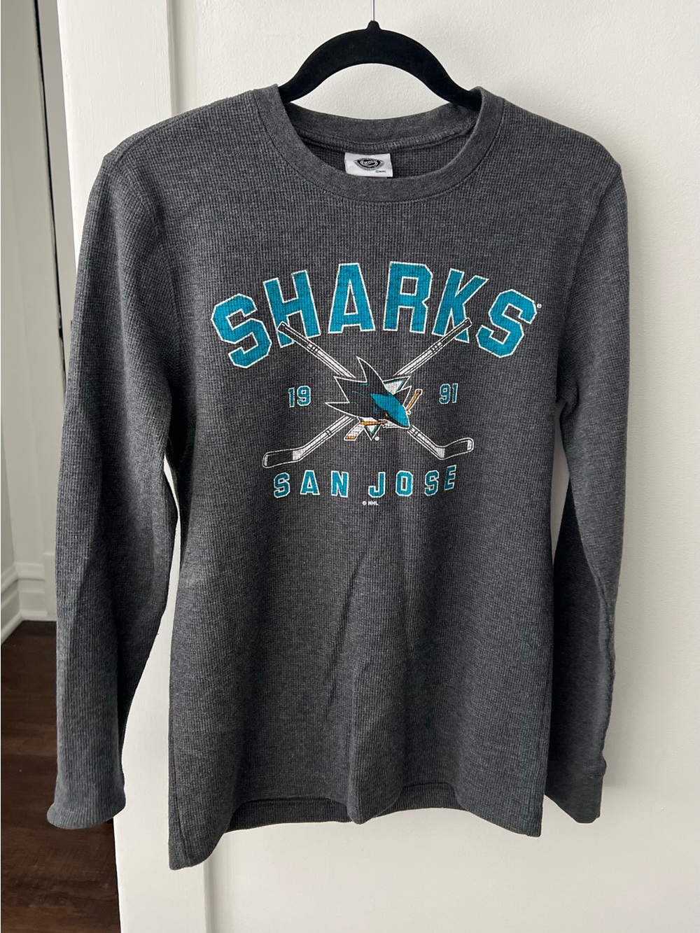NHL Charcoal Gray Thermal Waffle Knit Shirt